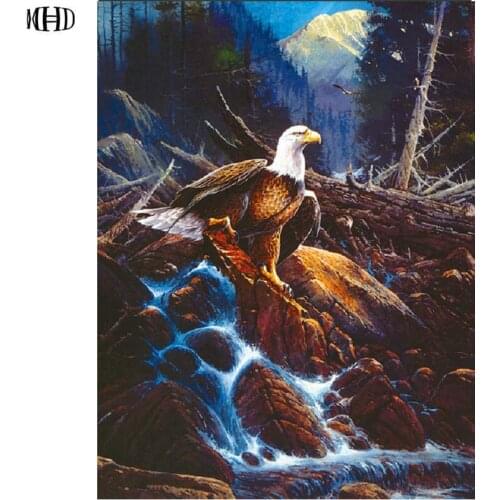 MHD Diy 5D Diamond painting cross stitch eagle crystal square diamond mosaic unfinish decorative full diamond embroidery icon