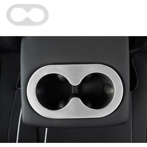 Lsrtw2017 Stainless Steel Car Rear Armrest Cup Slot Frame Trims for Chevrolet Equinox 2017 2018 2019 2020 Accessories Auto