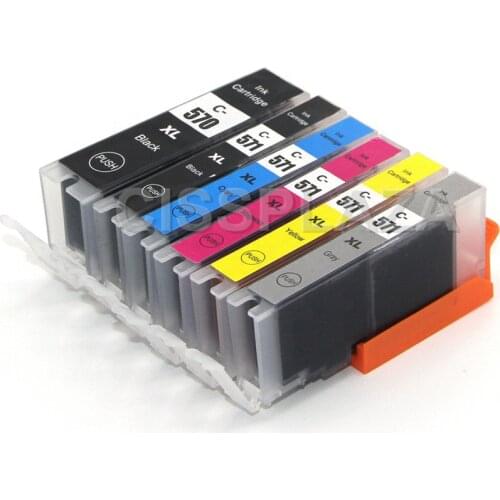 CISSPLAZA 6PCS PGI570 570XL CLI571 compatible ink cartridges for Canon TS9050 TS 9055 8050 8051 8052 8053 MG7750 7751 7752 7753