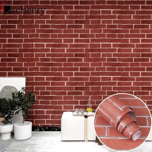 Decorative Vinyl Wall Paper Brick Pattern Wall Sticker for Bedroom Living Room Decor with Matte Grain Surface Self-adhesive Film