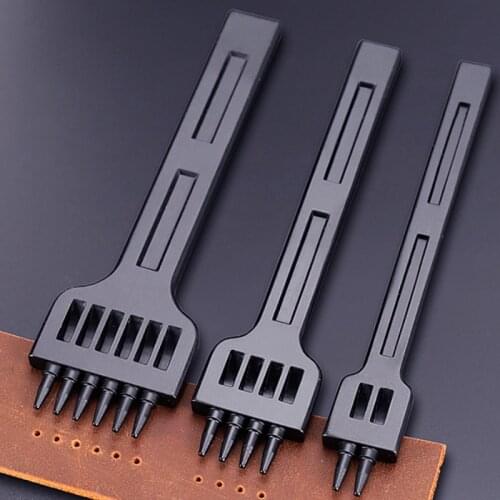 2/4/6/Hole Leather Hole Punches DIY Hand Perforated Round Stitching Punch Tools Hole Cut Leather Punching Tool 4 5 6 8mm Spacing