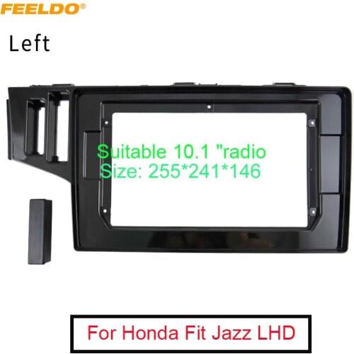 FEELDO Car Radio Stereo 2Din Fascia Frame for Honda Fit Jazz LHD 10.1 Inch Big Screen DVD Dashboard Panel Mount Trim Kit