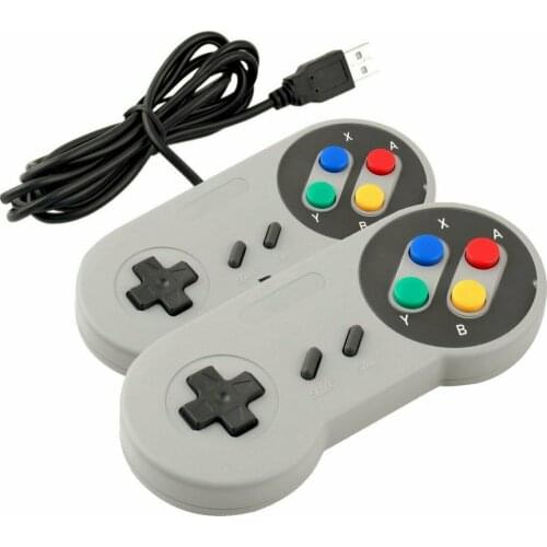 Super Nintendo Style USB SNES Retro Game Controller - Pack of 2