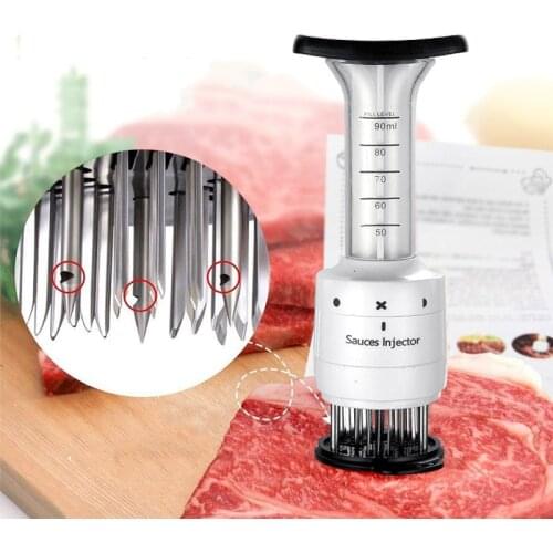 2020 Stainless Steel Meat Marinade Injector Barbecue Seasoning Injectors Meat Steak Tenderizer Kitchen Gadgets BBQ Cooking Tools