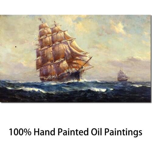 Shipping artwork One Hundred Years Ago The Flying Cloud Frank Vining Smith painting for sale High quality Hand painted