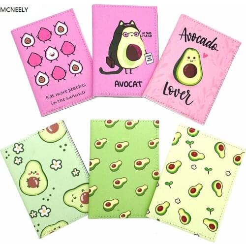 Avocado PU Leather Travel Passport Holder Women Passport Cover Wallet Business Card Holder Purse Retro Card Case
