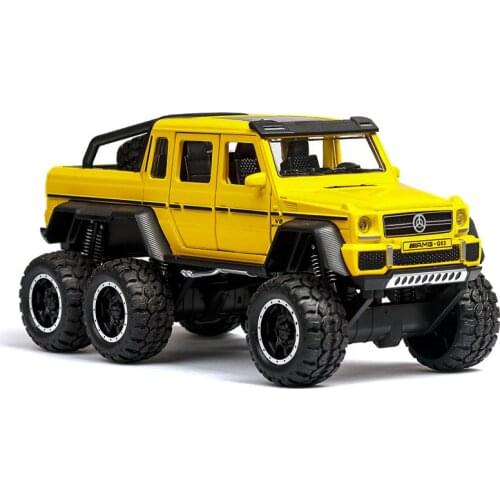 1:32 6WD Diecast metal G63 Off Road SUV Car Model Vehicles G 63 6X6 Wheels baby kids toys for children Glowing Gift Car Toy