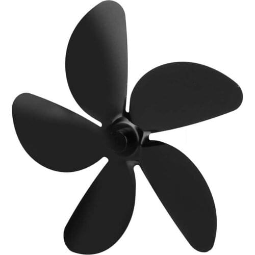 Fan Blade High Temperature Resistance 5 Blades Black Heat Powered Heat Fan Blade Aluminum Alloy Indoor for Livingroom Home