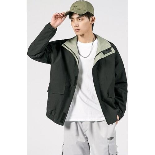 2021 Men Autumn Casual Solid Fashion Jackets Youth High Quality Coat Male Streetwear Windbreaker Outerwear M-3XL