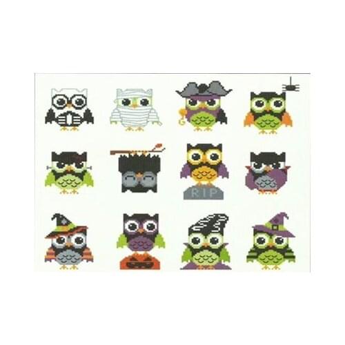 Counted Cross Stitch Kit Decorating Spirit Handmade Needlework For Embroidery 14ct Cross Stitch Halloween Owl