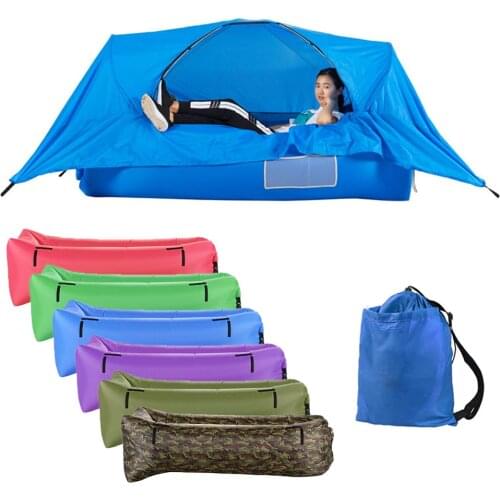 2-in-1 Airbed Tent Inflatable Air Sofa with Canopy Portable Suspension Tent Air Bed for Outdoor Camping Backpacking Hiking