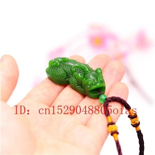 Natural Green Chinese Jade Pixiu Pendant Necklace Charm Jadeite Jewelry Carved Amulet Fashion Accessories Gifts for Women Men