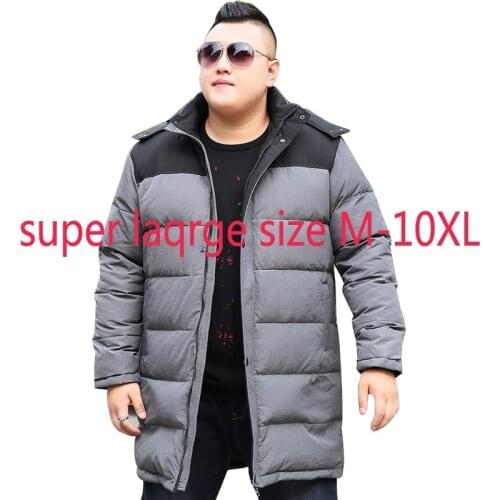 New Fashion High Quality Extra Large Down Jacket Men Long Thickening Warm Fashion White Duck Down Coat Plus Size M-11XL 12XL13XL