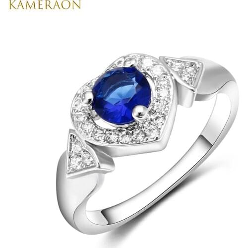 New Fashion Jewelry Unique Heart Rings For Women Gift Nickle Free CZ Cubic Zirconia engagement rings