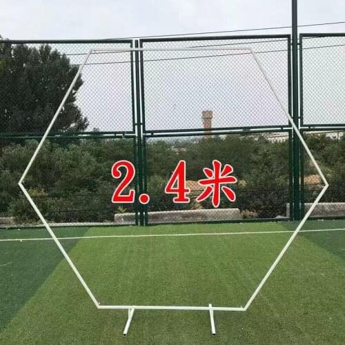 New Wedding Props Hexagonal Arch Wedding Rhombus Iron Wrought Arch Shelf Stage Decoration Background Decorative Flowers Frame