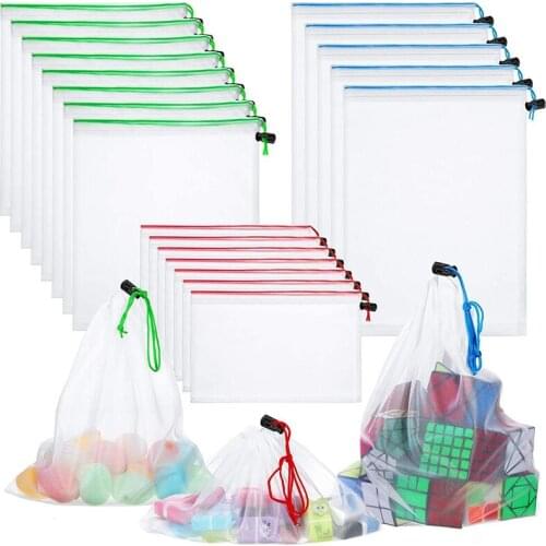 Toy Storage Organization Mesh Bag,Mesh Organizer Bags Washable Reusable Mesh Produce Bags For Playroom Organization Game