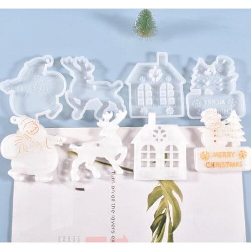 DIY Crystal Epoxy Mold Christmas Series Room Listing Table Decoration Silicone Mold