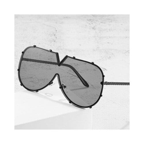 Luxury Fashion V Oversized Sunglasses Men Women Mirror Driving Sunglass Eyewear Brand Cool Metal Frame UV400 Sun Glasses