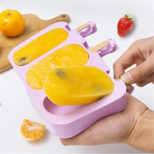 3D DIY Silicone Ice Cream Mold Handmade Eco-Friendly Popsicle Mold Mousse Dessert Freezer Juice Ice Cube Tray Barrel Maker Mould