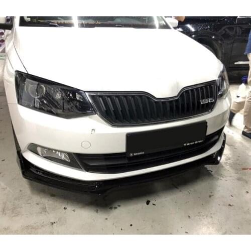 Skoda Fabia 3 Front Bumper Attachment 2014 2015 2016 2017 2018 2019 Gloss Black 3 Pcs