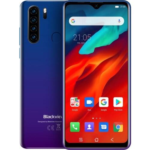 Blackview A80 Plus Smartphone 4GB RAM+64GB ROM Octa Core 6.49 Inch Waterdrop Mobile Phone Quad Rear Camera NFC Cellphone