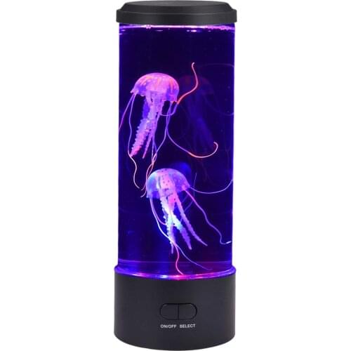 LED Jellyfish Lava Lamp Colorful Bedroom Night Light Simulation Jellyfish Aquarium Tank Light For Home Office Indoor Decor