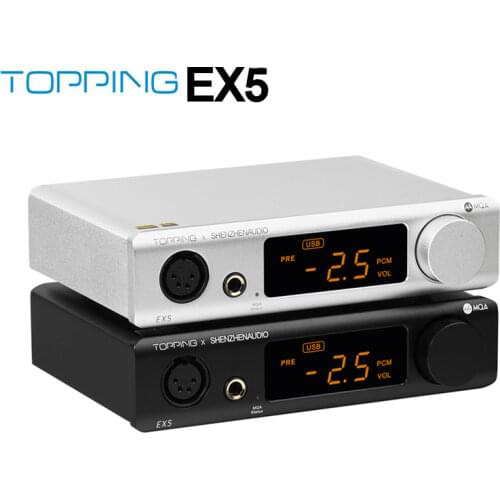 TOPPING EX5 Hi-Res MQA DAC & Headphone Amplifier ES9038Q2M*2 Bluetooth 5.0 LDAC Decoder with Remote Control