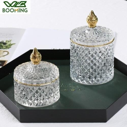 WBBOOMING Transparent Gold Ring Jewelry Storage Box Cosmetic Storage Glass Jar Home Tea Drink Candy Small Snack Storage Bottles