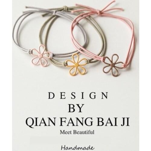 Korean Fashion Hollow Flower~Simple Ponytail Rubber Band Hair Rope Hair Accessorie Headdress Bracelets on hand for women Jewelry