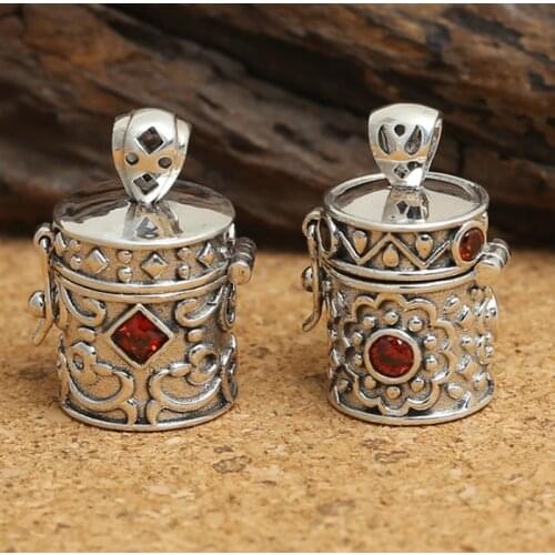 925 sterling Silver pendant charm Cremation Capsule ash urn holder A2893