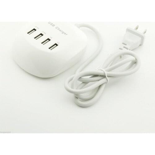 1pcs US 4-Port Fast USB Charging Power Strip Adapter Wall Travel Desktop Charger Hub