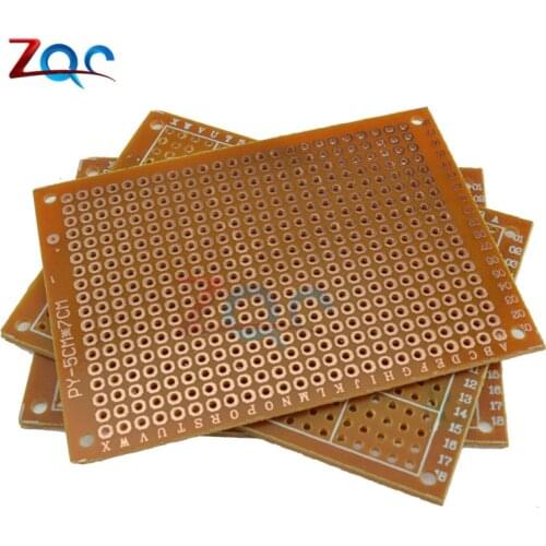 10Pcs 5*7 PCB 5x7 PCB 5cm 7cm DIY Prototype Paper PCB Universal Board yellow