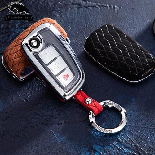 2 3 Button Zinc alloy leather TPU Car Remote Key Fob Shell Cover Case For Nissan X-Trail Juke Qashqai Micra Pulsar