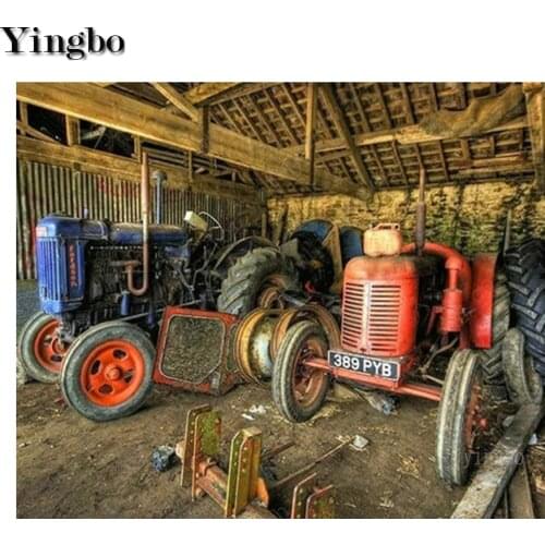 Full Square Drill 5D Diamond Painting Embroidery Tractor Retro Art DIY Diamond Mosaic Cross Stitch Kit Rhinestone Home Decor