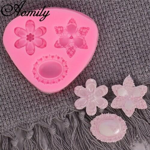 Aomily 3D Orchid Flower Cake Silicone Molds Resin Clay Baking Mould Ice Cube Mold Fondant Cake Chocolate Candy Mold Baking