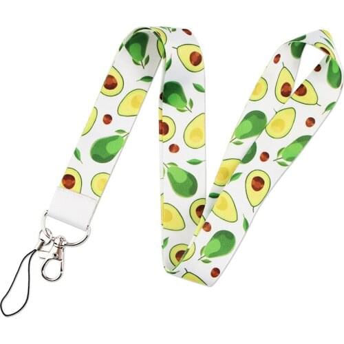 Avocado Key Chain webbings ribbons Neck Strap for Phone Keys ID Card Cartoon Lanyards