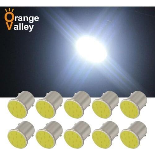 10pcs 1157 BAY15D Car LED Brake Turn Light Automobile 7528 P21/5W COB auto Wedge Lamp xenon 1156 BA15S