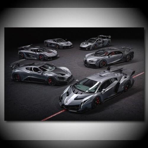 Bugatti LaFerrari Koenigsegg Veneno McLaren Senna Supercar Wall Decor Posters Canvas Fabric Print Art Living Room Decoration