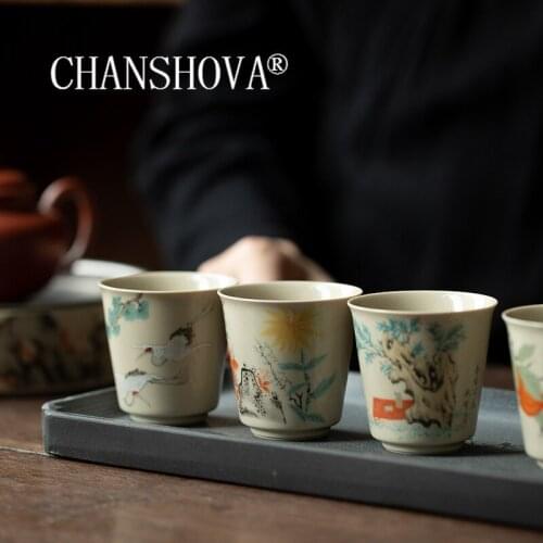 CHANSHOVA 60ml Chinese retro style Ceramic small tea cup coffee cups tea set Chinese porcelain H529