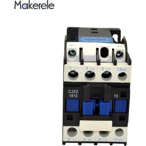 CJX2-1810 Electric Motor Contactor 18A 3P+1NO Coil Voltage 380V 220V 110V 36V 24V 50/60Hz Din Rail Mounted Magnetic Contactor