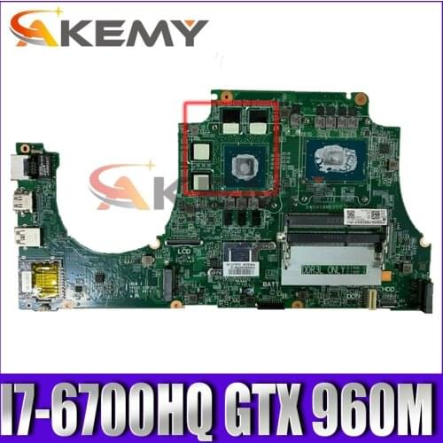 DAAM9AMB8D0 Laptop motherboard For DELL Inspiron 7559 Core I7-6700HQ SR2FQ GTX 960M Mainboard CN-0MPYPP 0MPYPP N16P-GX-A2