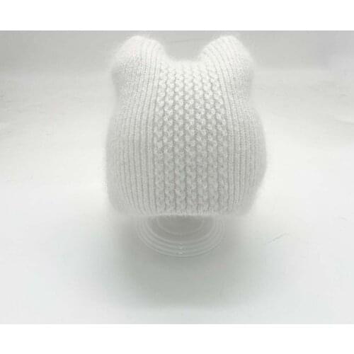 Children Winter Cat Ear Double Layer Rabbit Wool Hat Thick Warm Hat High Quality Fashion Cap
