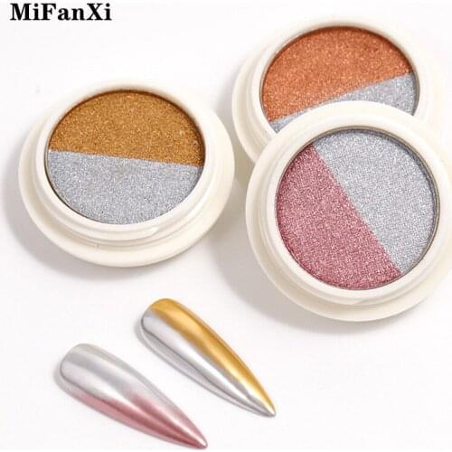 Nail Art Solid Aurora Mirror Sparkling Powder Chrome Double Color Transparent Glitter Laser DIY Decoration Dust Manicure Tools