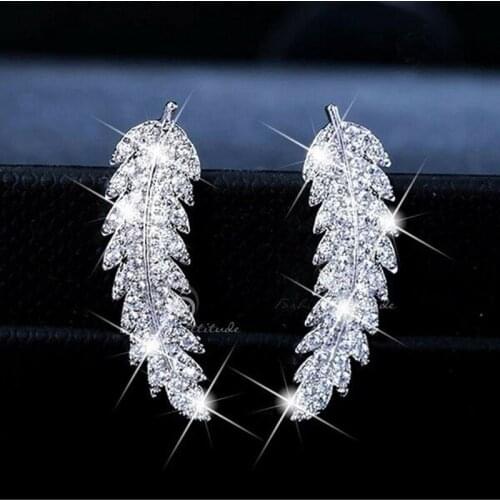 Hot Sale High Quality Classical Sparkling Jewelry 925 Sterling Silver&Gold Fill Pave 5A Cubic Zirconia Women Stud Earring Gift