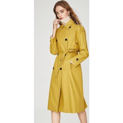 Classic windbreaker womens medium length 2021 spring and autumn new loose double breasted casual fashion coat