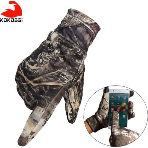 KoKossi Camouflage Fishing Gloves Hunting Gloves Anti-Slip 2 Fingers Cut Outdoor Camping Cycling Half Finger Sport Gloves Camo