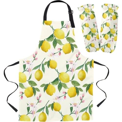 Summer Lemon Fruit Kitchen Apron Baking Accessories Sleeveless Aprons for Men Women Home Cleaning Tools