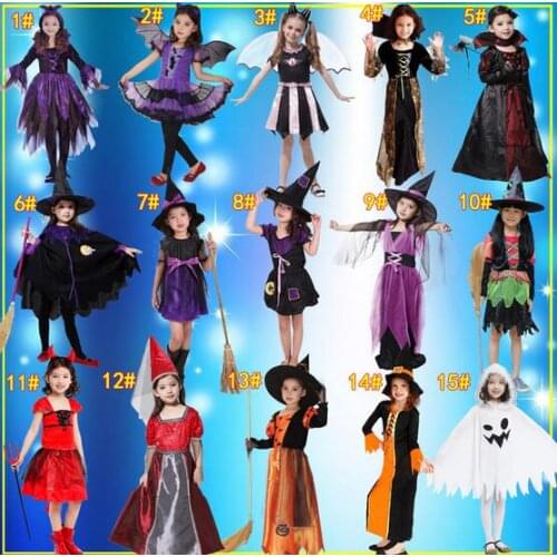 Fancy Masquerade party bat cosplay dress Vampire girl costume Halloween evening party costume Witch Dress Magician Clothing Kids