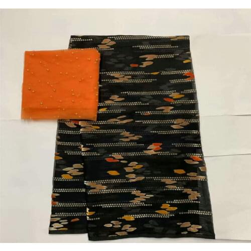 New Arrival High Quality Fashion Printed Silk Velvet Fabric 5 Yards And 2 Yards Of Tulle Chiffon Fabric! LXF41301