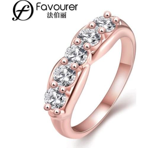 New Arrival Gold color Ring Inlaid Crystal for women Wholesale Retail Vintage Luxurious Classic wedding rings